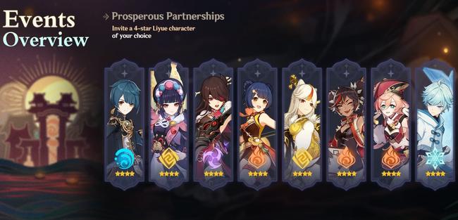 The in-game event banner for Genshin Impact's January and February 2022 events.