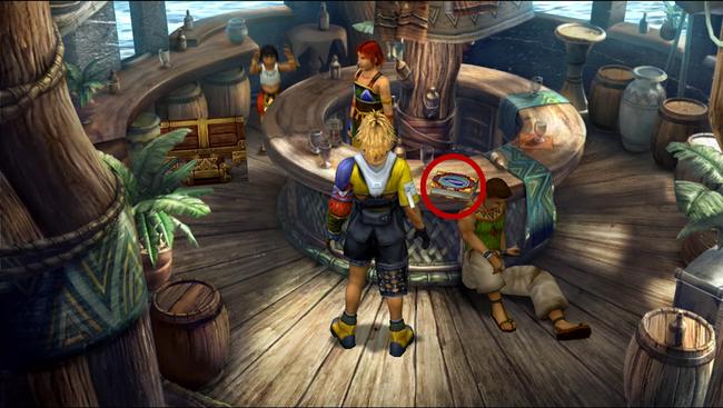 FFX Al Bhed Primer 4 Location in Kilika Port Tavern