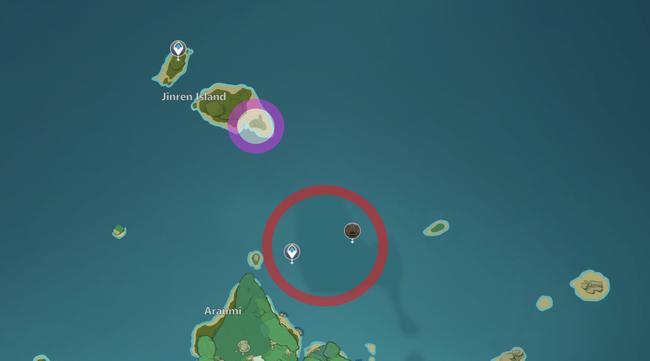 A map showing Dragonspine, showing where you can find Cryo Hypostasis for Shivada Jade Sliver farming.