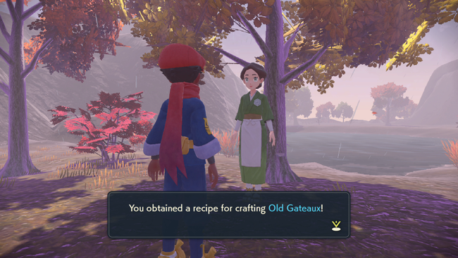 The crafting Recipe for Old Gateaux, a healing item craftable in Pokemon Legends Arceus.