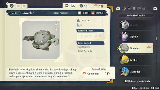 Defeating or catching Graveler is one of the most reliable ways of getting Black Augurite.