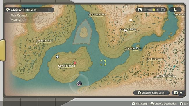 Chimchar's spawn location, as per the in-game map.
