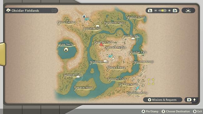 A potential Munchlax spawn location, as represented on the in-game map.
