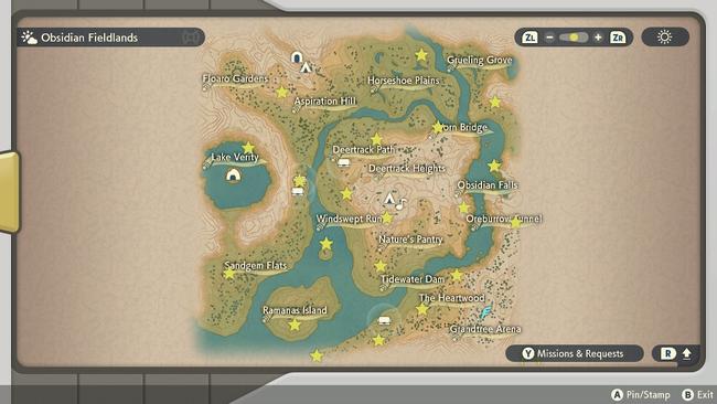Wisp locations for the Obsidian Fieldlands