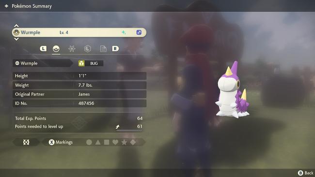 A Shiny Wurmple, after a successful Mass Outbreak run.
