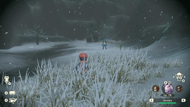 A Lucario at the Icebound Falls, signifying a spot where Riolu can spawn