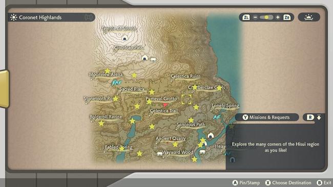 Gligar's spawn location in the Coronet Highlands