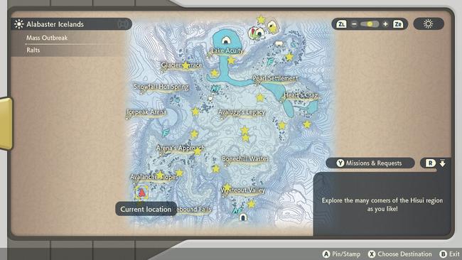 The location for the fourth Alolan Vulpix on the in-game map