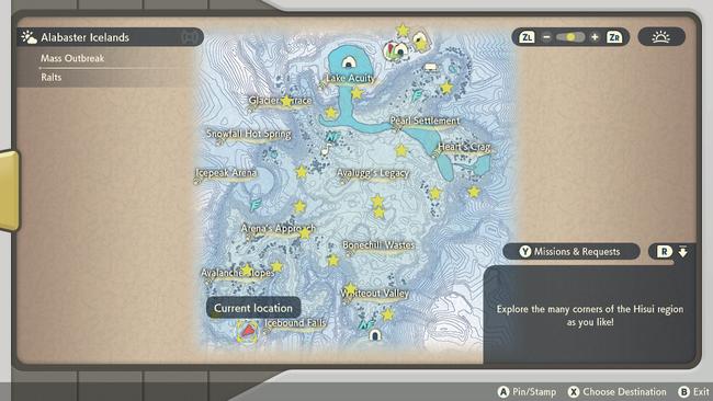The location for the third Alolan Vulpix on the in-game map