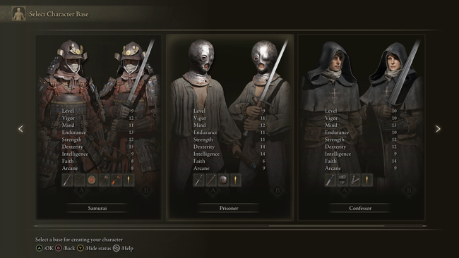Three of the Elden Ring Starting Origin Classes. But which is best?