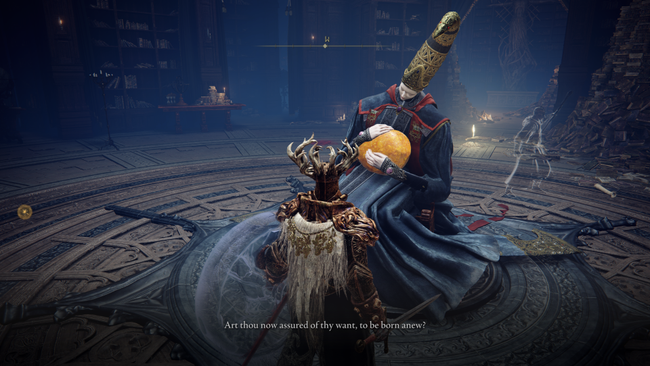 Rennala, the character that will allow you to respec character attribute points in Elden Ring.
