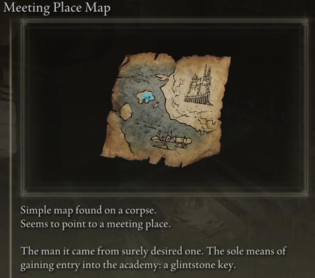 The Meeting Place Map key item, which shows you where to get a Glintstone Key.