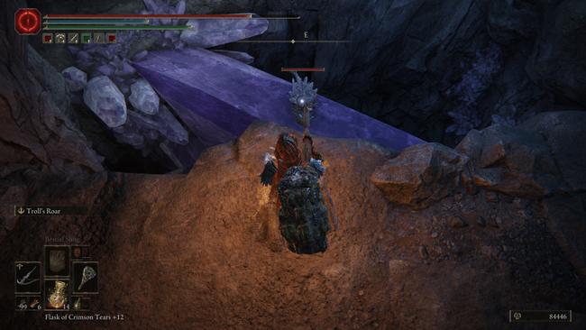 Look out for this snail enemy resting on a crystal; jump down onto the crystal, and head to its point and keep heading down.