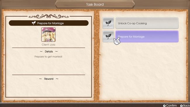 The Task Board request from Eliza in Rune Factory 5 that's required to get married.