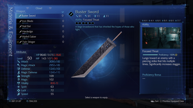 Cloud's iconic Buster Sword, remade in gorgeous modern graphics.