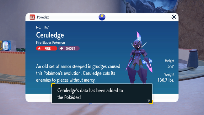 Ceruledge's Pokedex entry