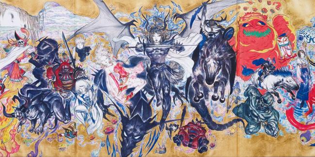 A Yoshitaka Amano artwork drawn to celebrate 35 years of Final Fantasy.