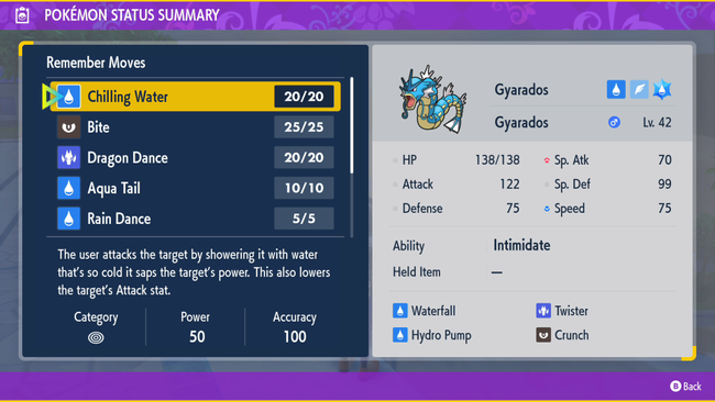 Once you're into the Move Relearner menu, you can choose from any of the moves that Pokemon should know how to do up to that point.
