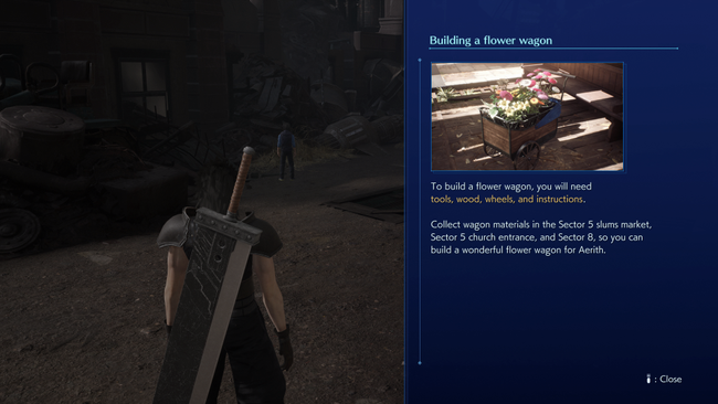 Building a Flower Wagon in Crisis Core will help to make Aerith happy - and building all three really gets Zack and her closer.