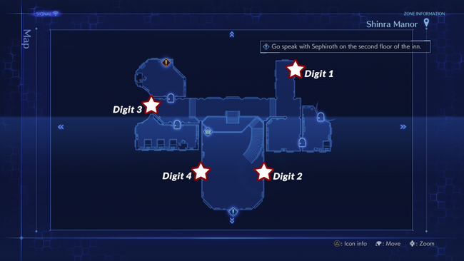 Here's where to find each of the Crisis Core Nibelheim safe code digits.