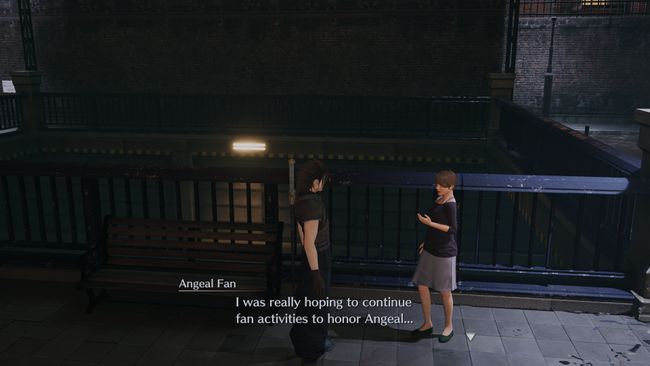 Joining Angeal's fan club requires you to befriend a specific lady in Crisis Core: Final Fantasy VII's Sector 8.