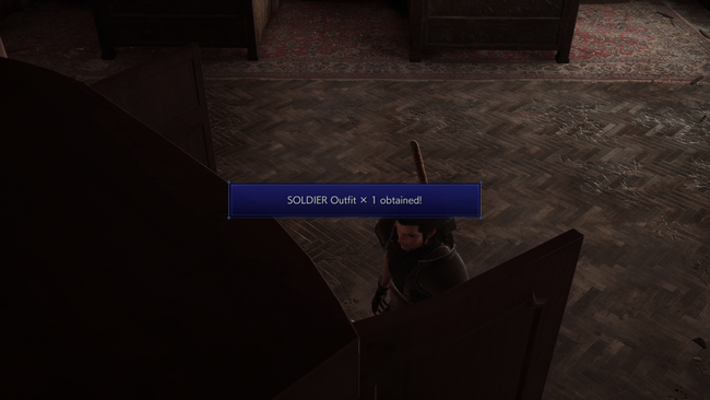 With the Dresser Key in hand, you can open a door on the upper floor of the Mansion to get clothes for Cloud.