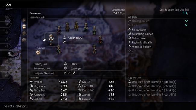 Temenos can be turned into a magical powerhouse or something else entirely with these job combos.