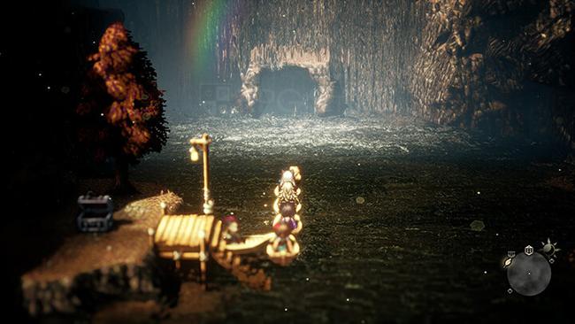 An image of Octopath Traveler 2 demonstrating where you can find the Rusty Staff.