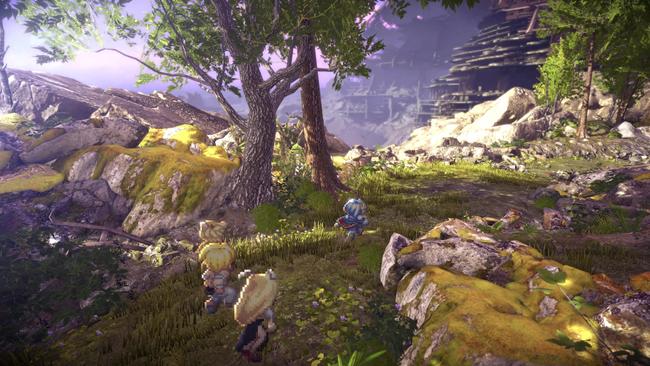 A screenshot of a forested area in Star Ocean: The Second Story R.