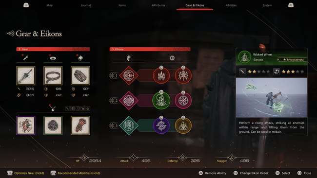 Once mastered, you can chop, change, and swap your Eikon Abilities between Eikons from FF16's Gear and Eikons menu.
