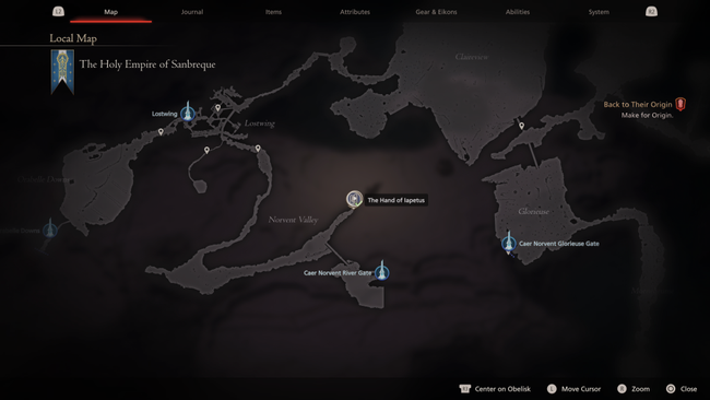 The location of Ramuh's Chronolith Trial in Final Fantasy XVI.
