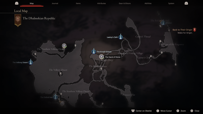 Garuda's well-hidden Chronolith Trial in FF16, marked on the map.