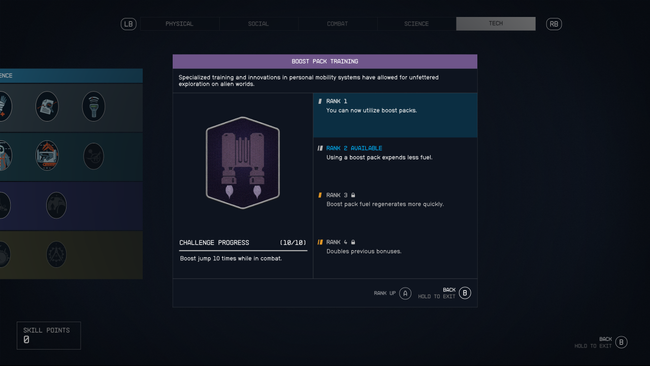 Boost Packs are standard equipment, but you'll need to hit up the skill tree to use their titular function.
