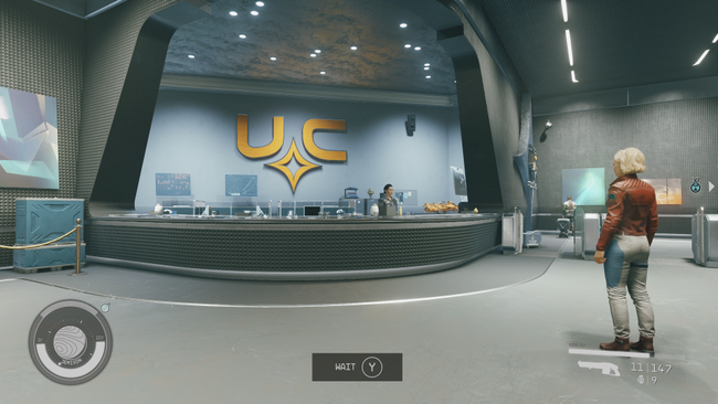 Most shops, such as the UC Surplus in New Atlantis, have seats right inside, making waiting for a restock easy.