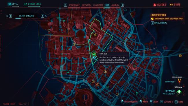 This particular quest marker in Heywood is where you'll find Skippy, Cyberpunk's talking AI gun.