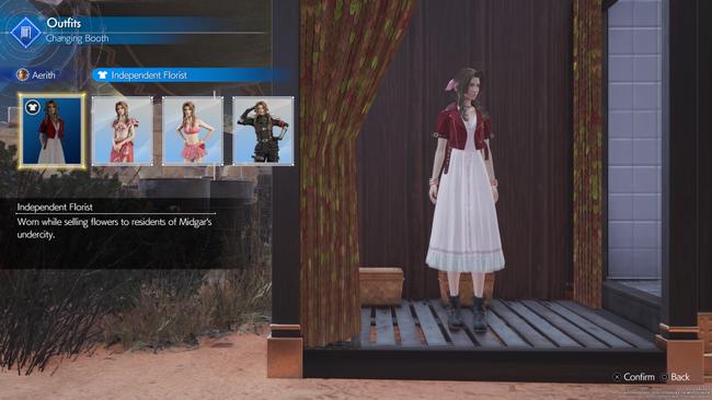 Aerith's default outfit in FF7 Rebirth.
