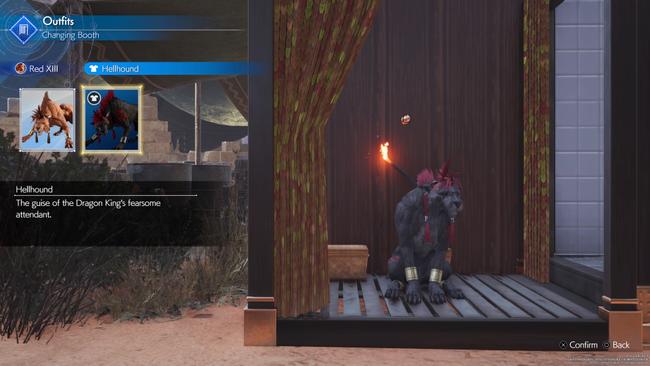 Red XIII's Hellhound costume in FF7 Rebirth.