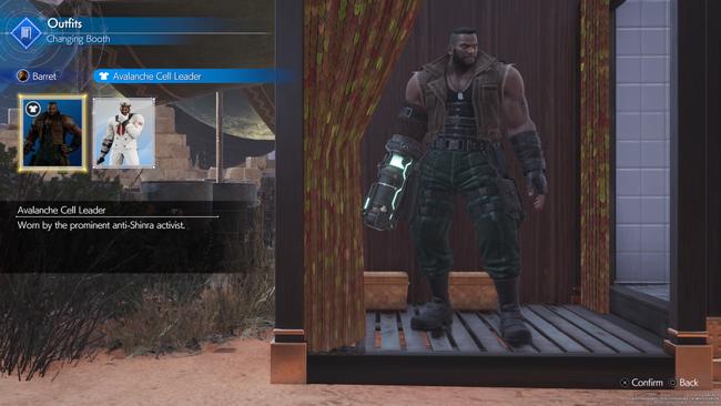 Barret's default getup in FF7 Rebirth.