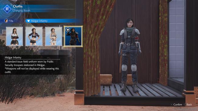 This Tifa outfit lets you keep her uniform from the Junon parade.