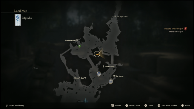 The location of Mysidia's Orchestrion Roll treasure chest in FF16.