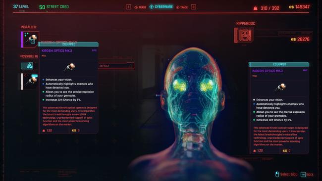 Replacing V's eyes with powerful new Cyberware can give you better visuals of what is going on across the battlefield.